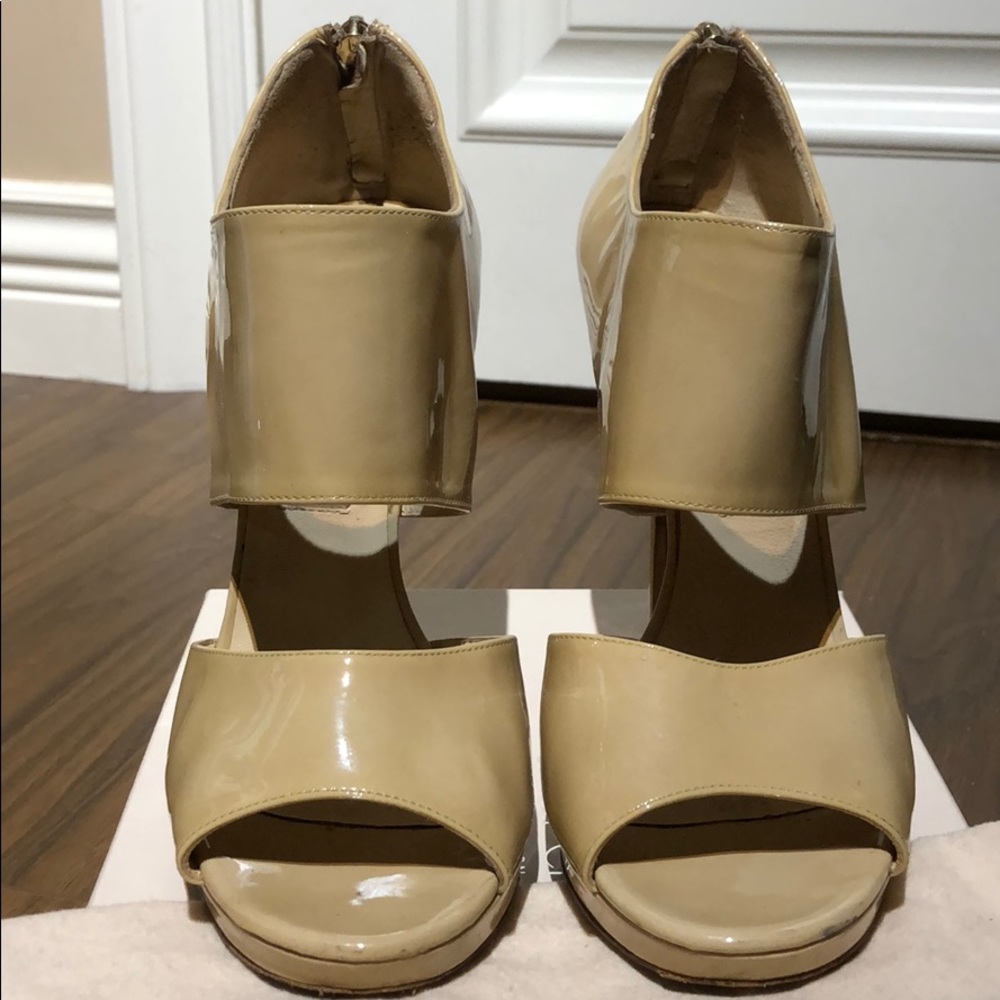 Jimmy Choo patent leather nude heels